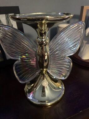 Bath & Body Works Gold Butterfly Candle Holder with Iridescent Wings